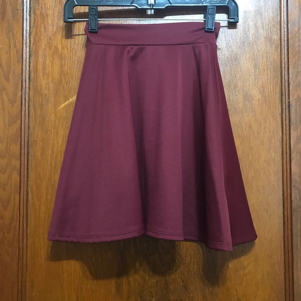 Burgundy skater skirt